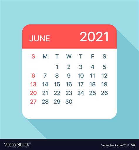 June 2021 Calendar Clip Art